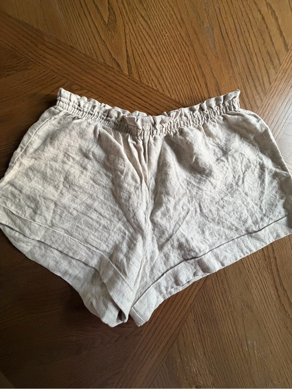 Reformation 100% Linen Neutral Tan Shorts